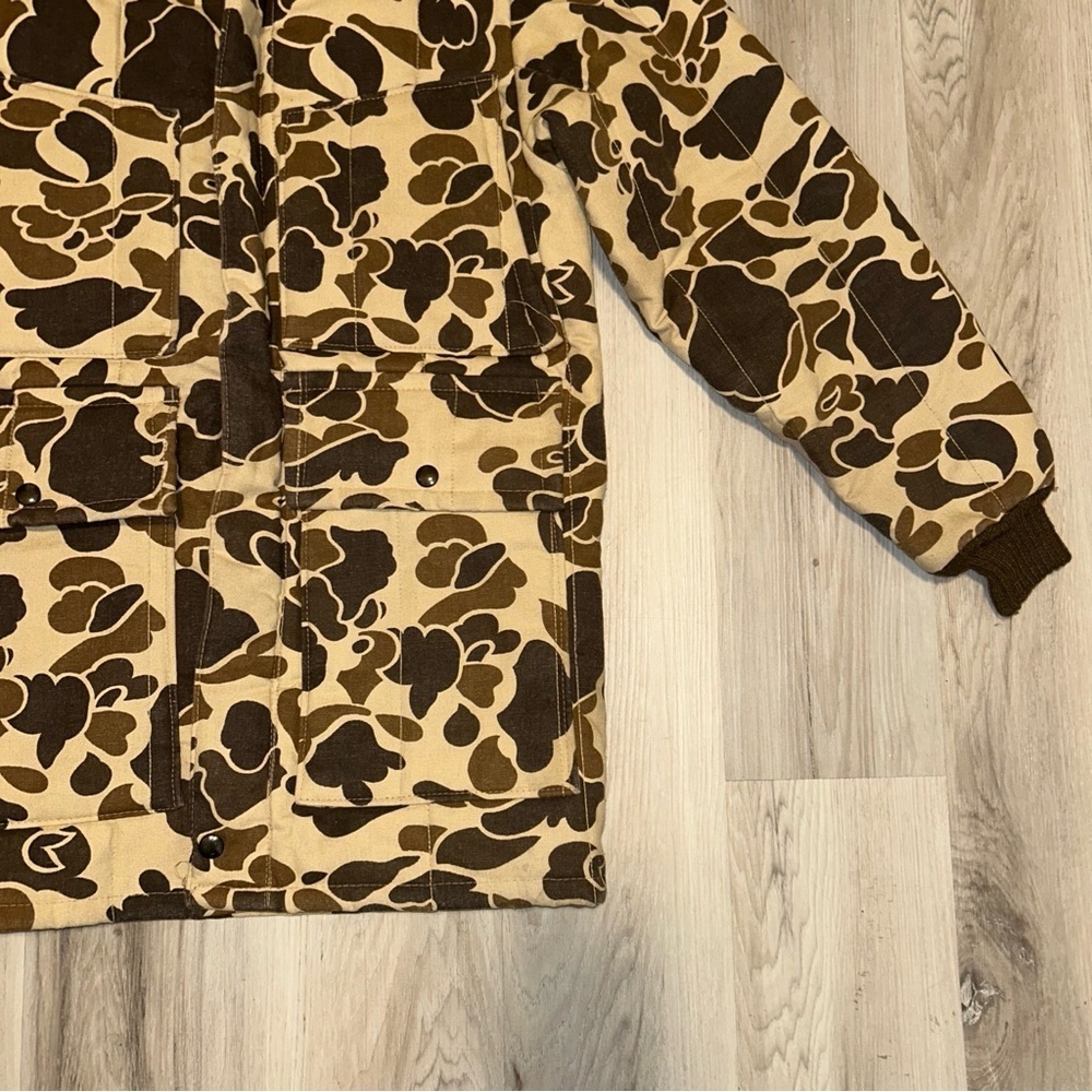Cabela's 80s VTG Brown and Tan Camouflage Field Jacket - Picture 5 of 9
